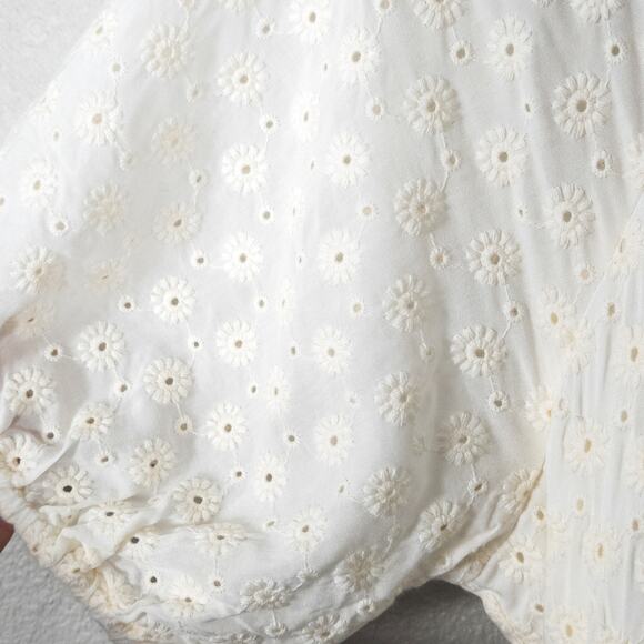 Madewell Embroidered Short Sleeve Dress Ivory Size 8 Cottagecore Romantic - Picture 9 of 12